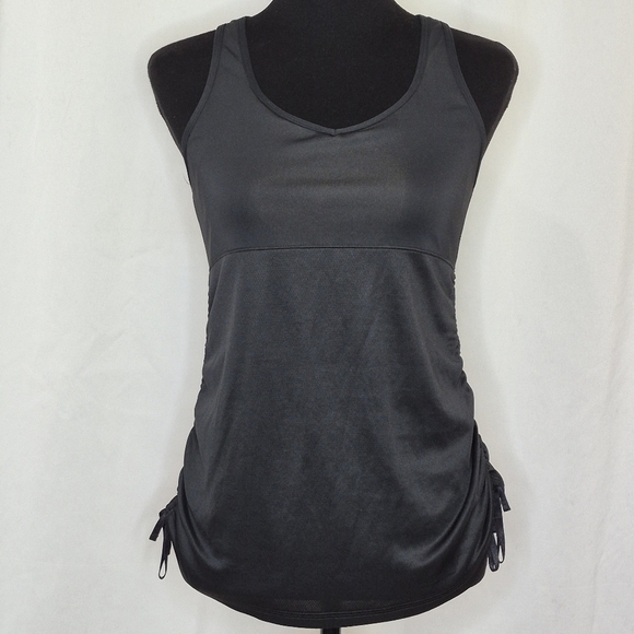 New Balance Women's Ruched Sides Keyhole Back Shelf Bra Athletic Tank Top - Sz M - Picture 1 of 10